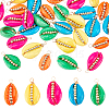 30Pcs 5 Colors Spray Painted Natural Cowrie Shell Pendants SSHEL-GA0001-15-2