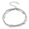 304 Stainless Steel Rope Chain Bracelets BJEW-R003-04P-01-2