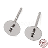 Rhodium Plated 925 Sterling Silver Stud Earring Findings STER-E068-01B-P-1