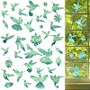 7PCS 2 Styles PVC Stickers Dazzling Color Window Stickers 3D Laser Hummingbird Electrostatic Glass Window Stickers JX828A-1