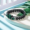 2Pcs 2 Style Natural Wood & Synthetic Hematite & Malachite Beaded Stretch Bracelets Set BJEW-JB07948-01-3