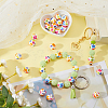 30pcs Round with Flower Pattern Silicone Focal Beads SIL-SC0002-03B-4