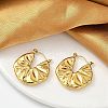 304 Stainless Steel Wrinkle Hoop Earrings For Women EJEW-B113-01G-01-1