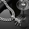Alloy Full Crystal Rhinestone Halloween Spider Pendant Cuban Link Chain Necklaces for Men FS-WG4B1F3-02-3
