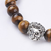 Natural Obsidian and Tiger Eye Stretch Bracelets BJEW-P188-02-2