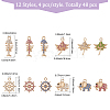 CHGCRAFT 48Pcs 12 Styles Rack Plating Eco-friendly Alloy Rhinestone Pendants FIND-CA0007-95-2