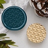 Texture Theme Round Brass Stamp Head AJEW-M036-01C-G-1