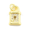 Rack Plating Brass Micro Pave Cubic Zirconia Charms KK-D359-05G-1