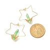 Electroplated Natural Quartz Wire Wrapped Earrings for Girl Women EJEW-JE04648-02-4