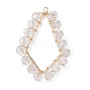 5Pcs 5 Style Brass with Glass Beads Pendants PALLOY-JF02262-2