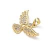 Brass Micro Pave Clear Cubic Zirconia Pendants KK-F924-10G-2