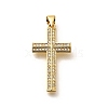 Rack Plating Brass Micro Pave Cubic Zirconia Pendants KK-L226-005G-03-1