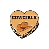 Cowgirl Heart Shaped Alloy Enamel Pins Brooch PW-WG6EB95-03-1