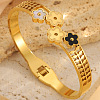 304 Stainless Steel & Acrylic Hinged Bangles for Women WG97382-01-2