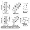 Unicraftale 304 Stainless Steel Clasps Sets STAS-UN0010-94P-3