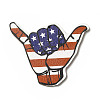 American Flag Theme Single Face Printed Aspen Wood Gesture Big Pendants WOOD-G014-17-2