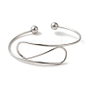 Non-Tarnish Curve Open Cuff Bangles for Women BJEW-Z071-03P-2