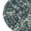 Frosted Natural Moss Agate Beads Strands G-K389-C37-01-3