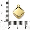 Rack Plating Brass Micro Pave Clear Cubic Zirconia Pendant Cabochon Settings KK-NH0001-19G-3