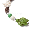 Dyed Synthetic Turquoise Turtle Anklets AJEW-AN00633-3