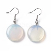 Opalite Flat Round Dangle Earrings EJEW-D188-03P-01-2