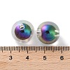 UV Plating Rainbow Iridescent Acrylic Beads OACR-H112-24B-3