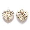 Valentine's Day Brass Micro Pave Cubic Zirconia Pendants KK-T060-02-2