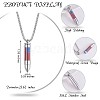 304 Stainless Steel Bullet Shape with Flag Pattern Urn Ashes Necklace JN1069A-3