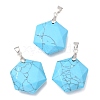 Faceted Synthetic Turquoise Pendants G-F340-03N-1