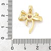 Rack Plating Bowknot Brass Clear Cubic Zirconia Pendants KK-S407-01G-B-3