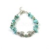 Synthetic Turquoise Chip & Alloy Beaded Bracelets for Women YV2517-1-2