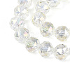Electroplate Transparent Glass Round Beads Strands EGLA-T029-8mm-12T-17-3