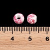 Floral Printed Porcelain Beads X-PORC-Q201-6mm-3-4