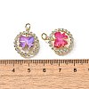 Brass Micro Pave Cubic Zirconia Pendants KK-Q043-07G-3