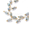 (Jewelry Parties Factory Sale)Electroplate Faceted Oval Glass Beaded Necklaces NJEW-JN02625-05-2