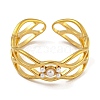 304 Stainless Steel Hollow Open Cuff Ring for Women RJEW-U015-05G-2