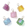 Electroplated Natural Quartz Nuggets Pendants PALLOY-JF02931-1