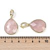 Natural Rose Quartz Faceted Teardrop Pendants G-B126-04G-05-3