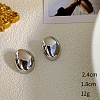 Oval Alloy Stud Earrings WG64463-18-1