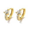 Brass Micro Pave Cubic Zirconia Hoop Earring EJEW-C088-22G-01-1