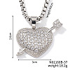 Brass Clear Cubuc Zirconia Shiny Romantic Cupid Arrow Pendant High-End Elegant Necklaces VS6918-2-1