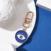 3Pcs Flat Round & Evil Eye Alloy Enamel Pendant Decorations HJEW-JM02408-4