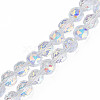 Electroplate Transparent Glass Beads Strands EGLA-N002-34A-C03-1