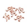 Rose Gold Plated Alloy Letter Pendants X-PALLOY-J718-01RG-H-2