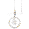 1Pc Flower Glass Car Hanging Decoration HJEW-SP0001-11A-1