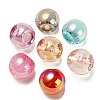 UV Plating Rainbow Iridescent Acrylic Beads X-OACR-G012-06-1