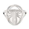 304 Stainless Steel Hollow Spider Adjustable Ring for Women RJEW-M149-07P-1