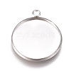 304 Stainless Steel Pendant Cabochon Settings STAS-G127-13-22mm-P-1