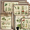 12Pcs Retro Plant Pattern Scrapbook Paper PW-WG50072-01-2