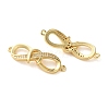 Rack Plating Brass Micro Pave Cubic Zirconia Infinity Connector Charms KK-C084-23B-G-2